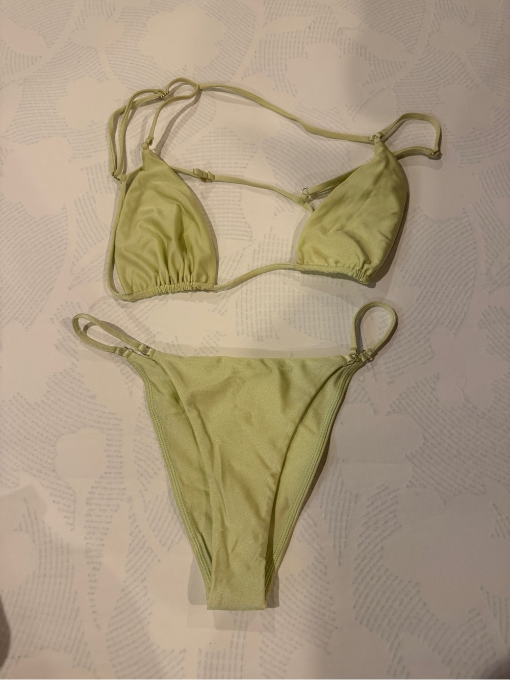 Tularosa Pale Lime Triangle Bikini Set